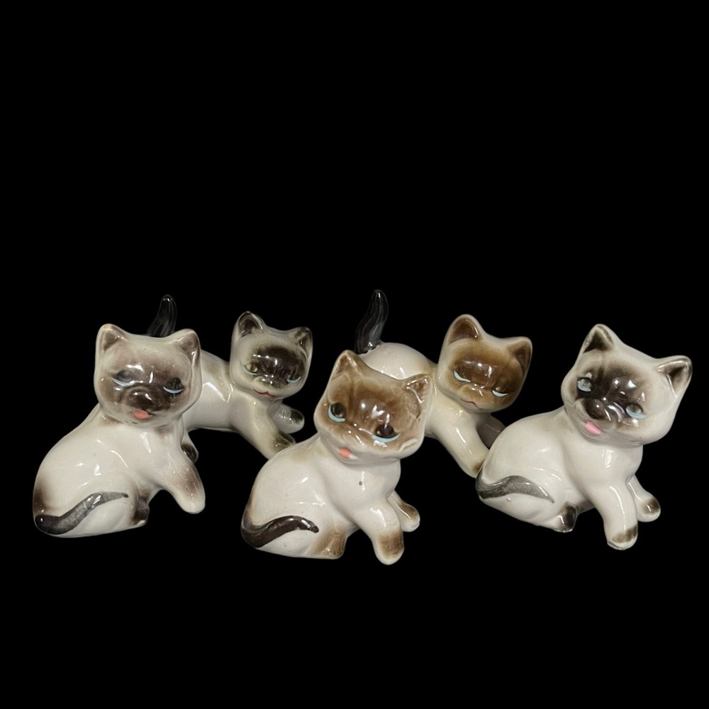 Lot of Vintage Cat Figurines Playing (5) - Picture 1 of 16